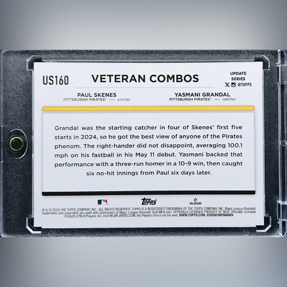 Paul Skenes RC / Yasmani Grandal - 2024 Topps Update #US160 - Picture 2 of 2
